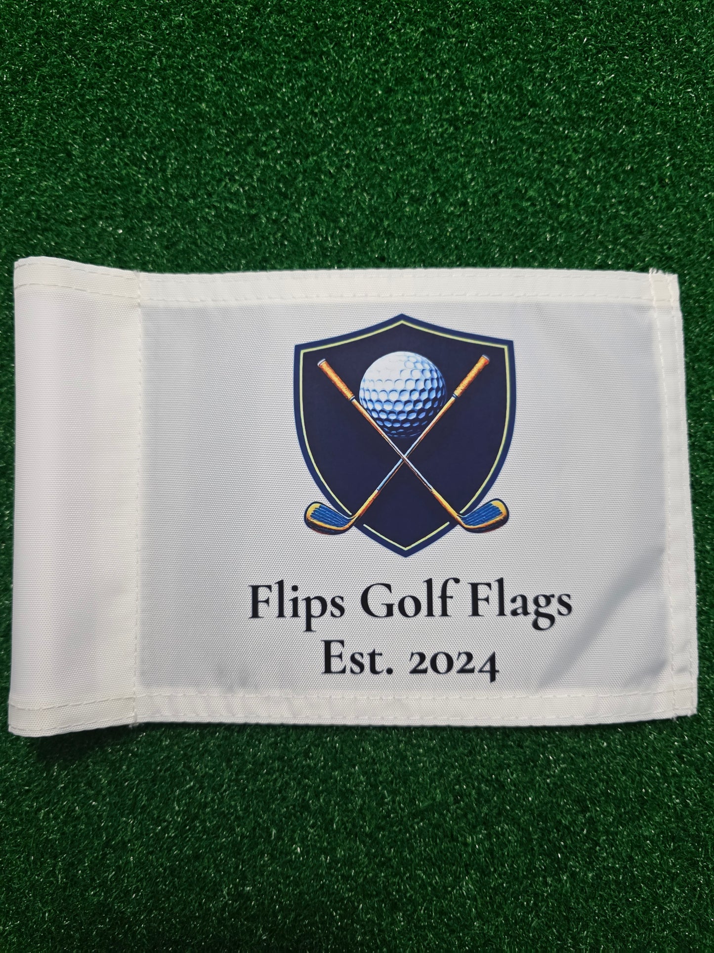 Personalized Shield Crest Putting Green Flag
