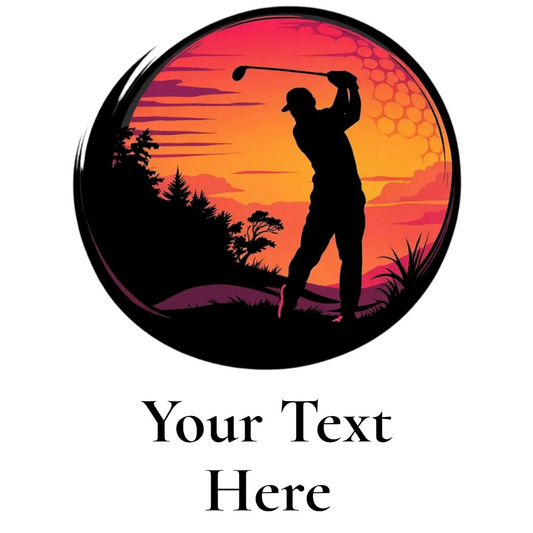 Personalized Sunset Logo Golf Flag